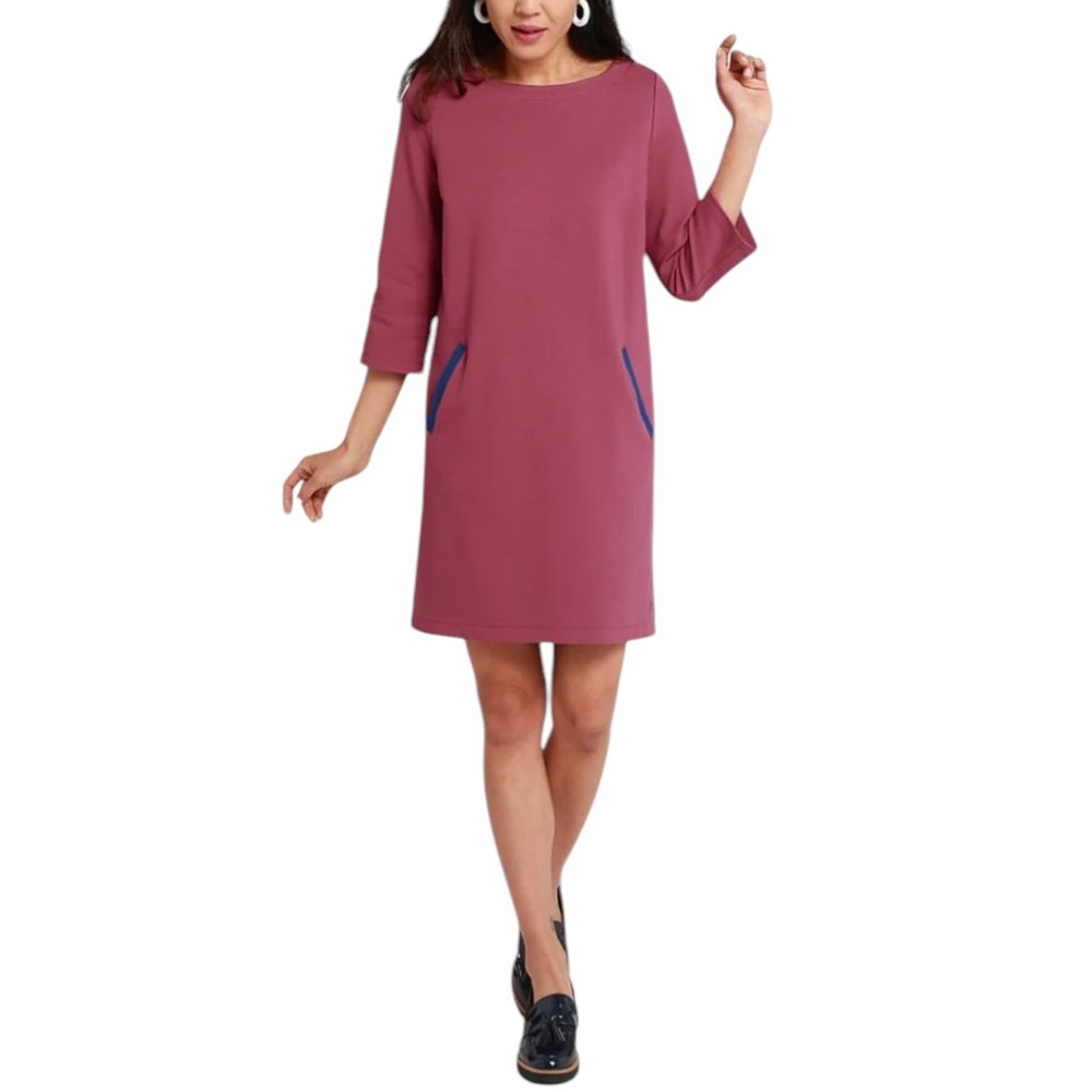 Betabrand Half Day Shift Dress in Mauve